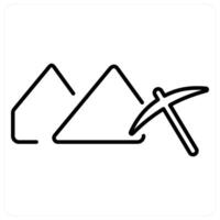 Mining icon concept in black line color vector