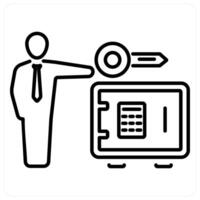 Proof Of Stake icon concept in black line color vector