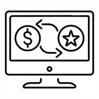Currency Exchange concept in black line color vector