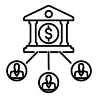Centralized finance icon concept in black line color vector