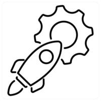 Startup icon concept in black line color vector