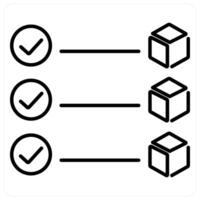 Block confirmation icon concept in black line color vector