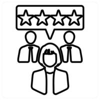 Loyal customers icon concept in black line color vector