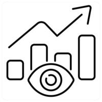 Vision and see in black line color vector