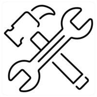 Tools icon concept in black line color vector