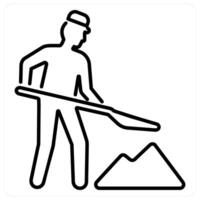Construction icon concept in black line color vector