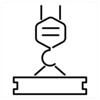 Hoist icon concept in black line color vector