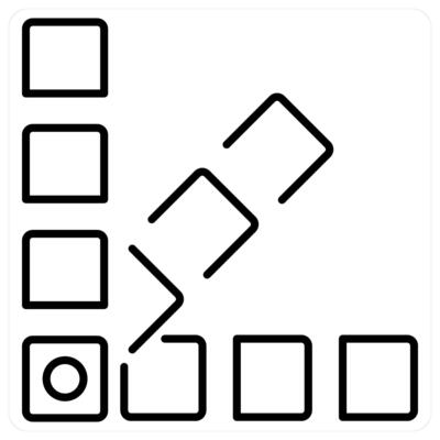 Palette icon concept in black line color