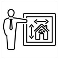 Architecture icon concept in black line color vector