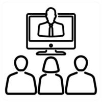 Seminar icon concept in black line color vector