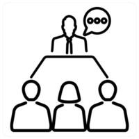 Manager concept in black line color vector