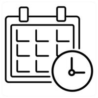 Schedule and appointment concept in black line color vector