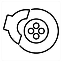 Brake icon concept in black line color vector