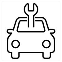 Car service concept in black line color vector