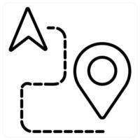 GPS icon in black line color vector