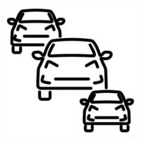 Traffic Jam icon concept in black line color vector
