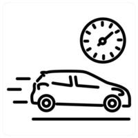 Car Speed icon concept in black line color vector