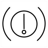 Brake Warning icon concept in black line color vector