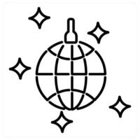 Disco Ball icon concept in black line color vector