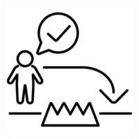 Challenge Accepted icon concept in black line color vector