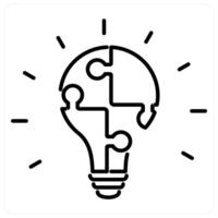 Problem Solving icon concept in black line color vector