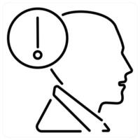 Fear icon concept in black line color vector