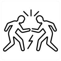Confrontation icon concept in black line color vector