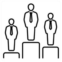 Competition icon concept in black line color vector