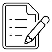 Exam concept in black line color vector