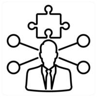 Resolve Issues icon concept in black line color vector
