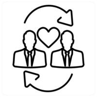 Empathy icon concept in black line color vector