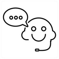 Customer Support icon concept in black line color vector
