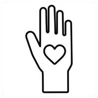 Voluntary icon concept in black line color vector