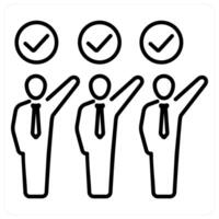 Volunteers icon concept in black line color vector