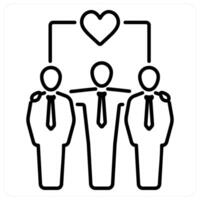 Togetherness icon concept in black line color vector