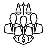 Fair Distribution icon concept in black line color vector