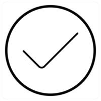 Check icon in black line color vector