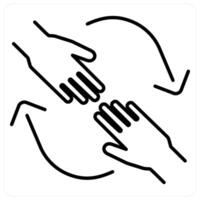 Help icon in black line color vector