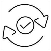 Complete icon concept in black line color vector