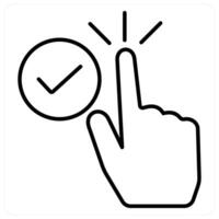 Selected icon concept in black line color vector