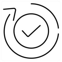 Approve icon concept in black line color vector