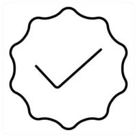 Verified icon in black line color vector