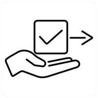 Give Permission icon concept in black line color vector
