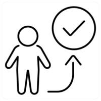 Right way icon concept in black line color vector