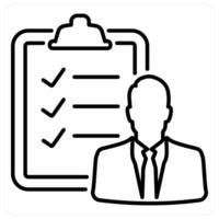 Checklist icon in black line color vector