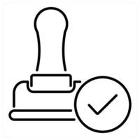 Stamp icon concept in black line color vector