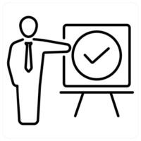 Correct icon concept in black line color vector