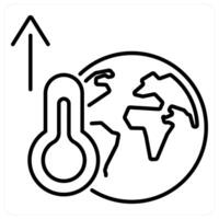 Temperature Increase icon concept in black line color vector
