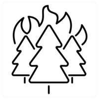 Wildfire icon concept in black line color vector