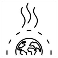 Greenhouse Effect icon concept in black line color vector